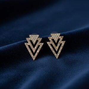 Gold-Tone Geometric Earrings